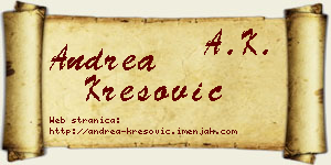 Andrea Kresović vizit kartica